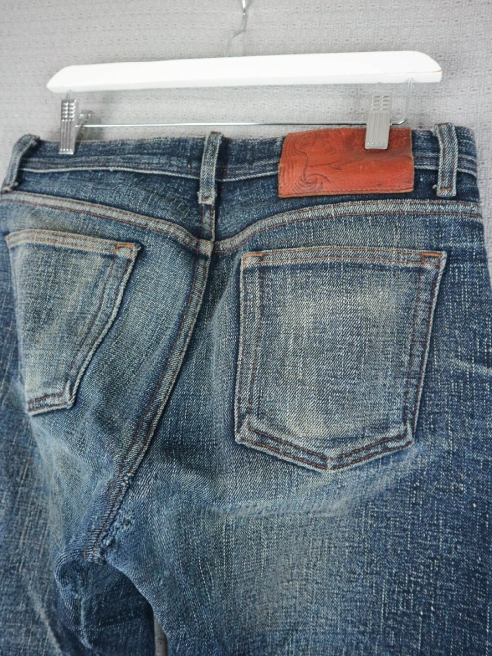 Naked & Famous Okayama Spirit 2 Weird Guy Selvedge Faded Whisker Denim Jeans 34W - Picture 11 of 16